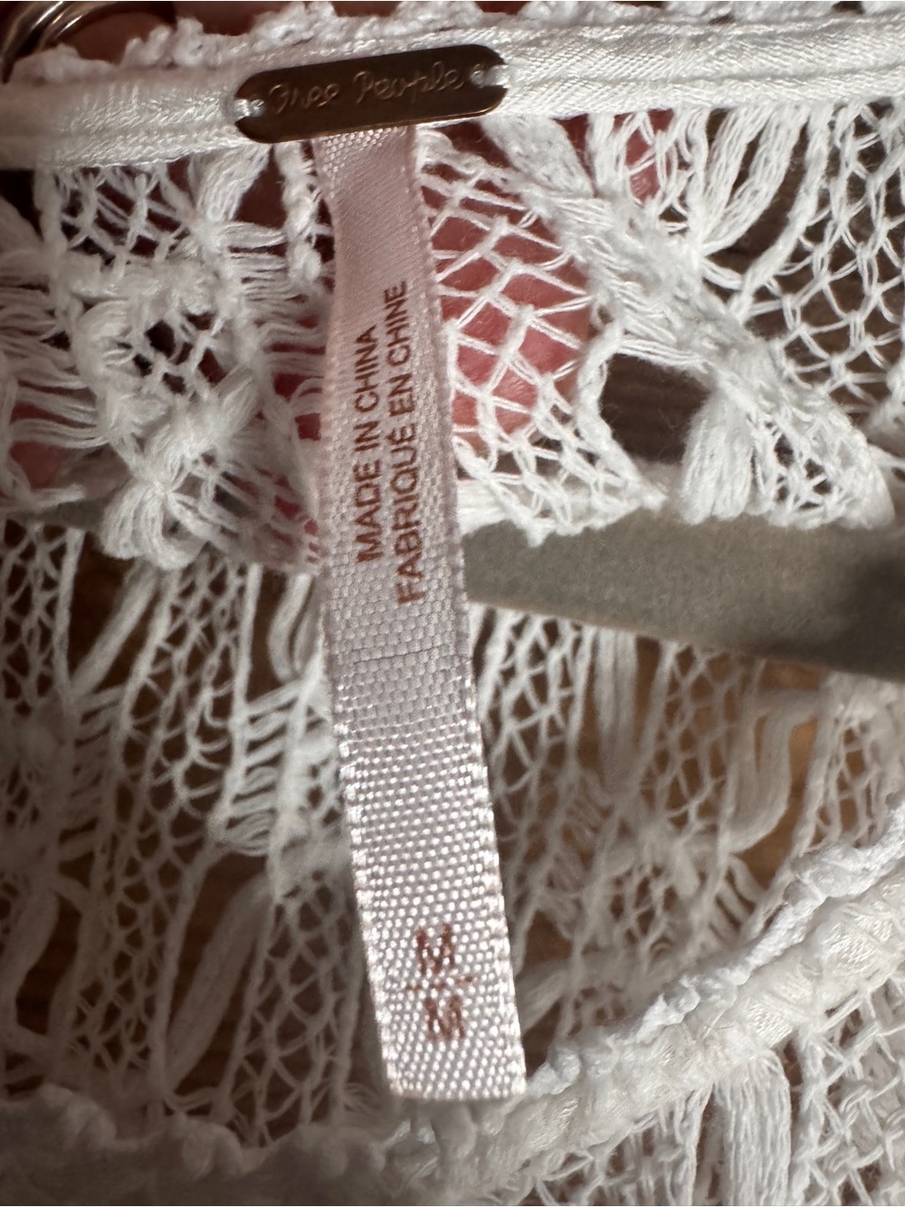 Free People White Crochet Lace Dress | Size Medium - Picture 8 of 12